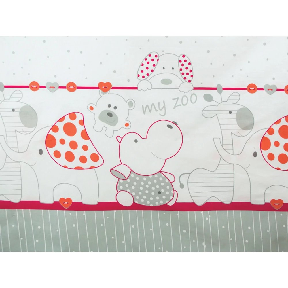 Gumis lepedő 60x120 cm - piros Zoo – pamut