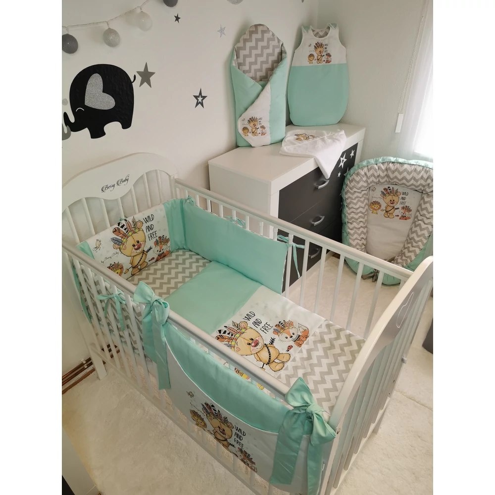 Babaágynemű szett – menta Wild and free