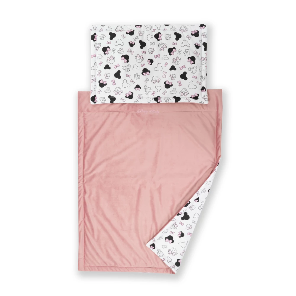 Babaágynemű szett -  mályva velvet - rózsaszín minnie