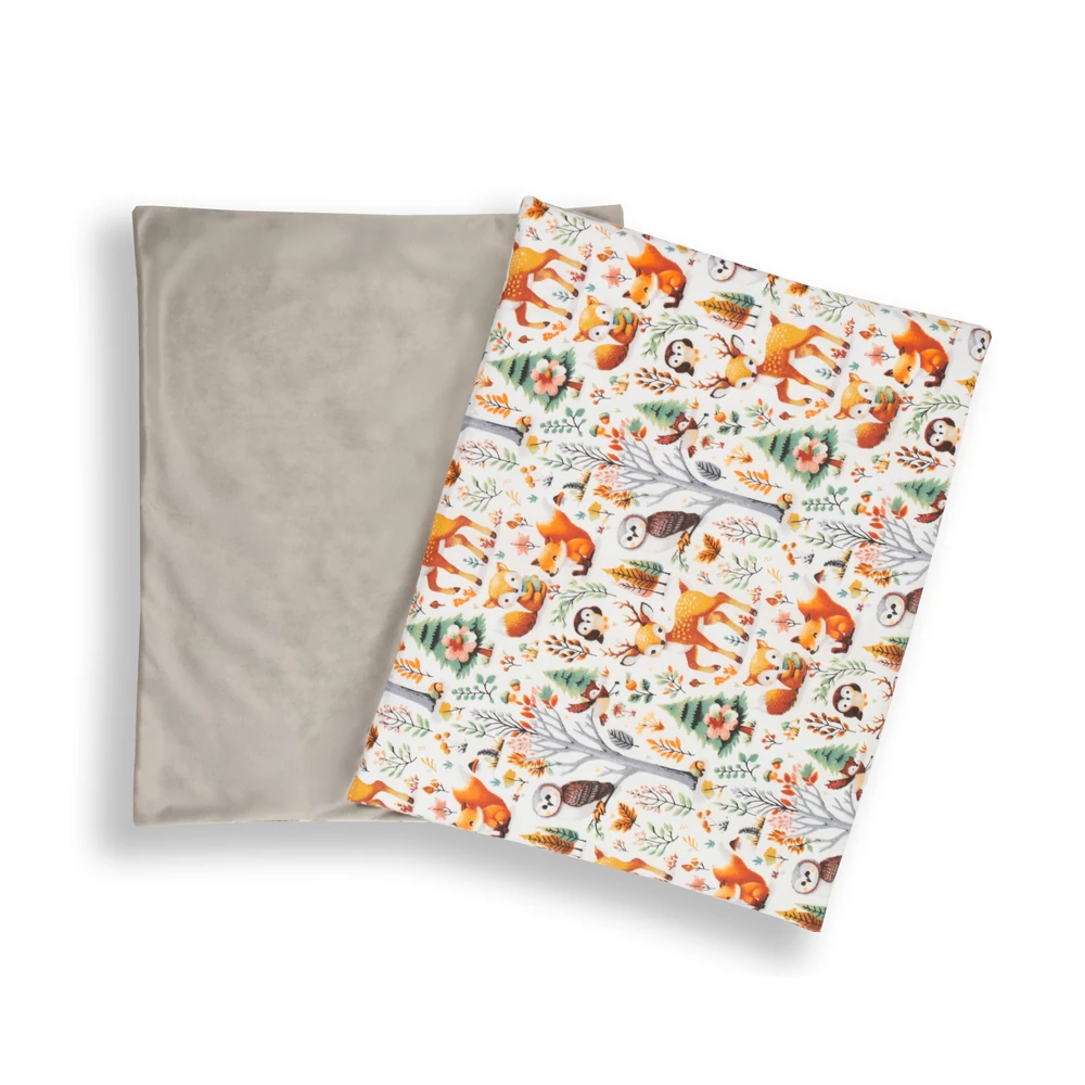 Lapos kispárna 40x50 cm szürke velvet - varázserdő