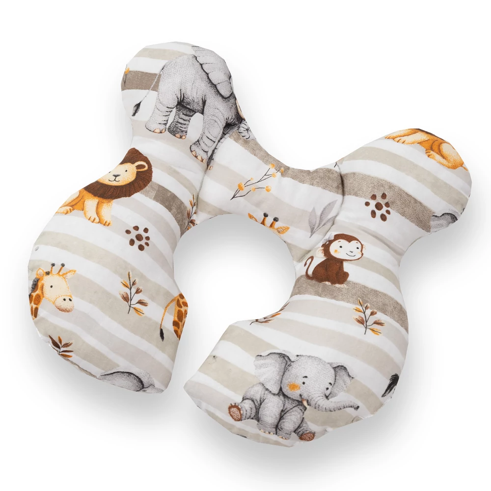 Bébi fejpozícionáló párna - bézs szafari