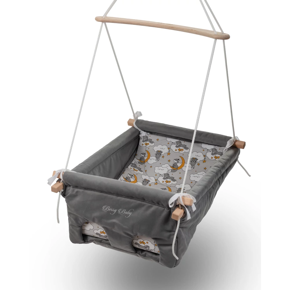 Prémium bölcsőhinta - grafit - állatok