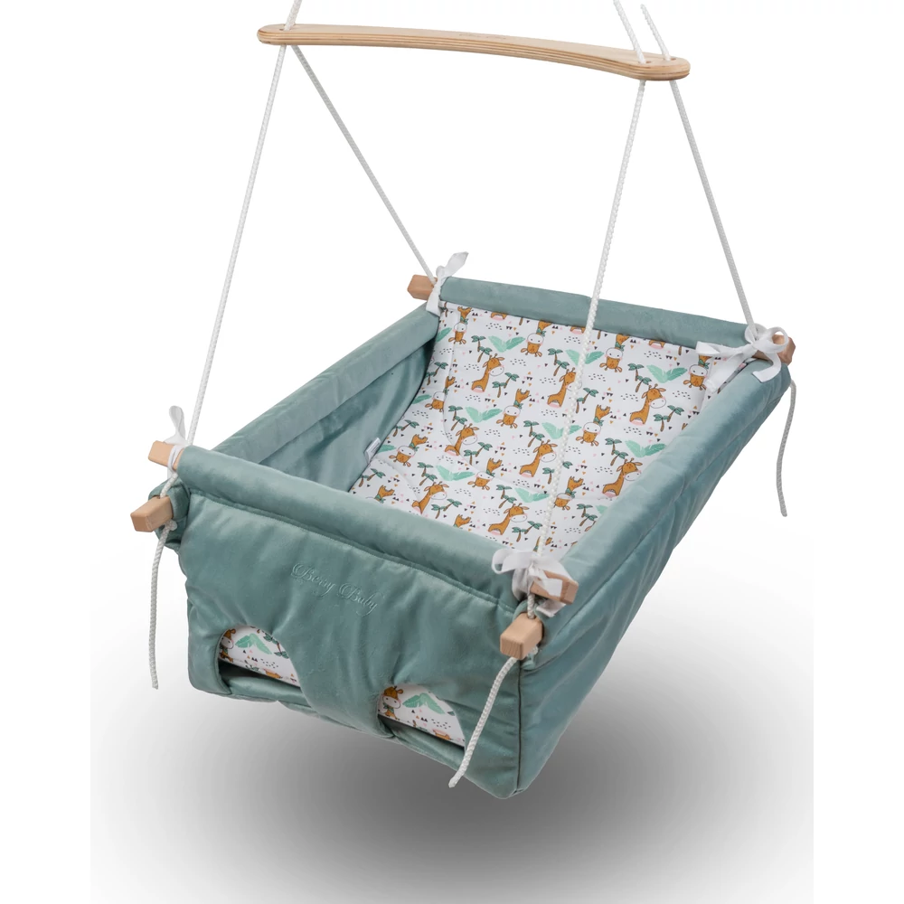 Prémium bölcsőhinta -  menta - zsiráf