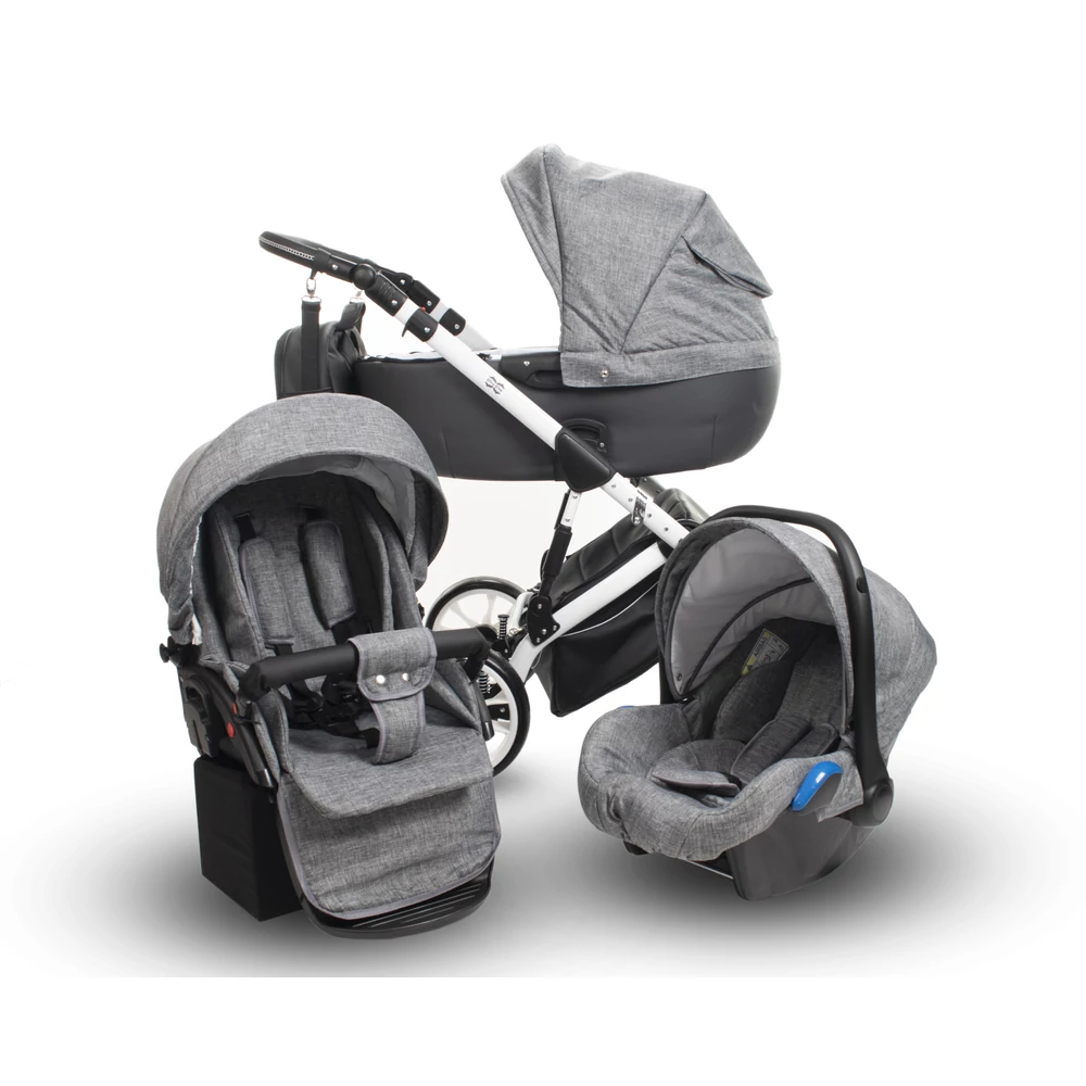 Berry Baby CORRADO multifunkciós babakocsi szett (autós hordozóval és adapterrel!): CR1 White