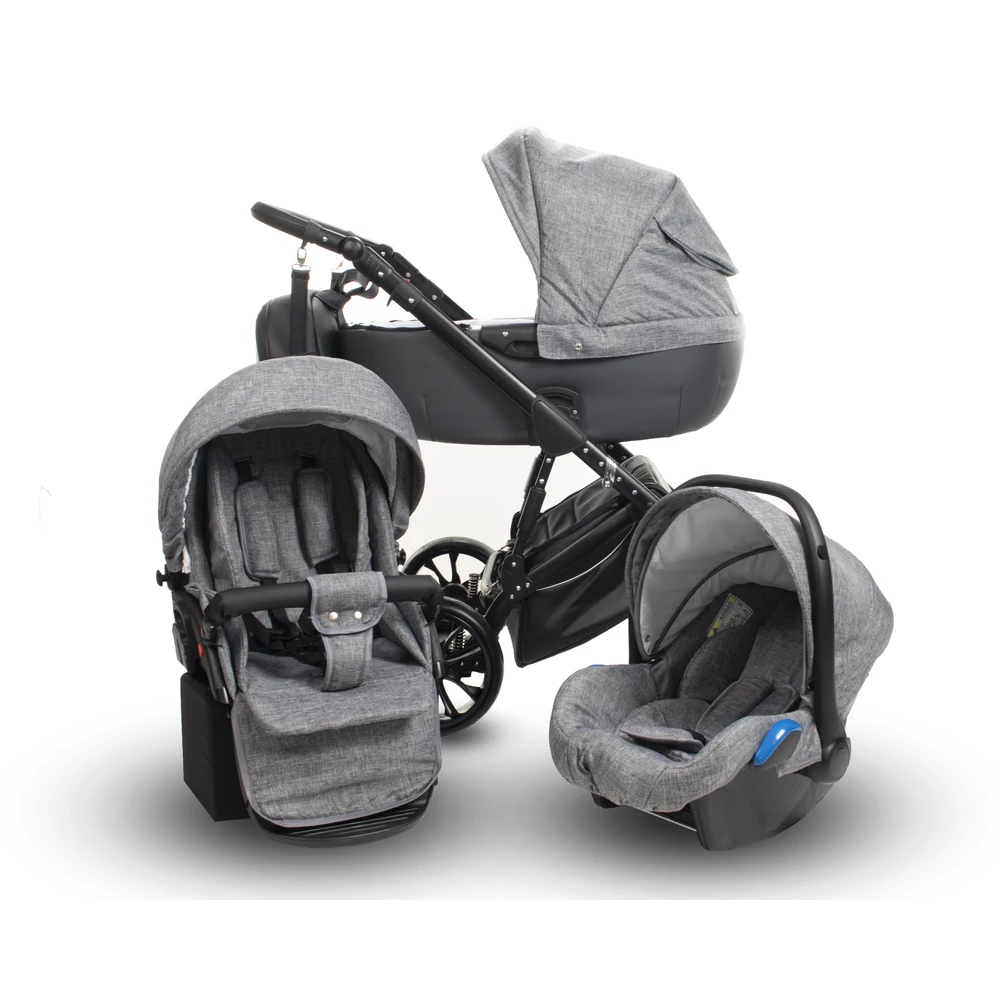 Berry Baby CORRADO multifunkciós babakocsi szett (autós hordozóval és adapterrel!): CR1 Black