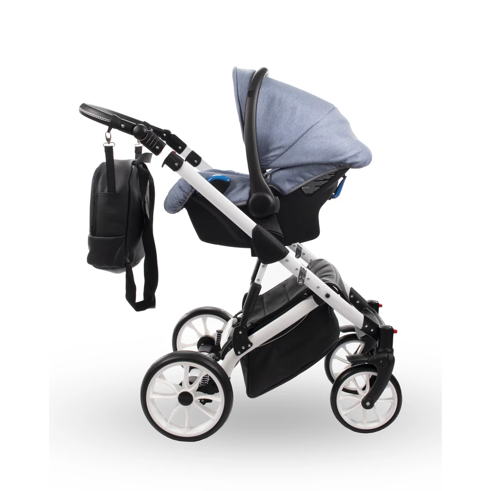Berry Baby CORRADO multifunkciós babakocsi szett (autós hordozóval és adapterrel!): CR8 White