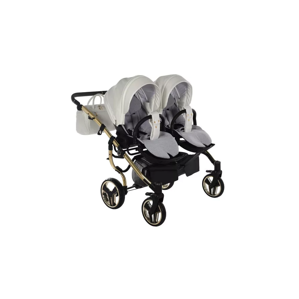 Junama többfunkciós iker babakocsi - INDIVIDUAL FLUO DUO - White-Gold