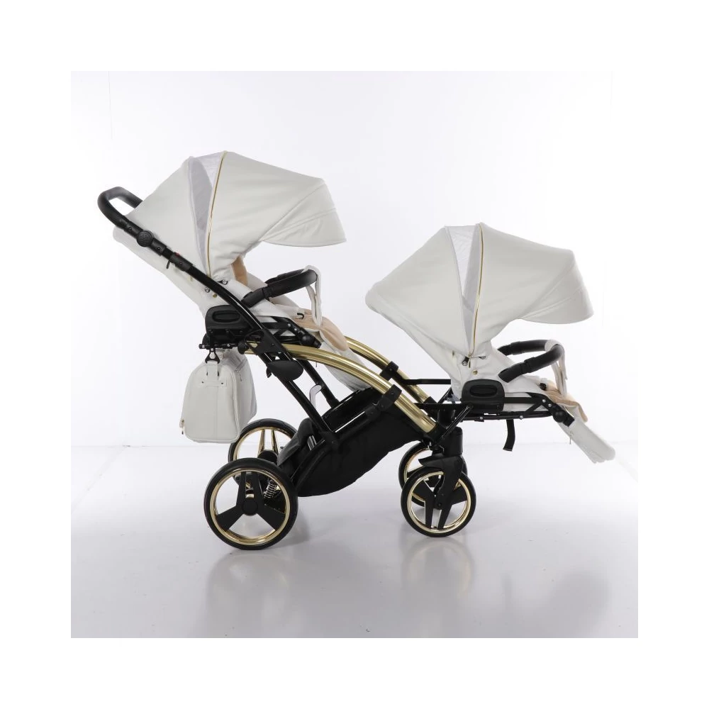Junama többfunkciós iker babakocsi - INDIVIDUAL FLUO DUO SLIM - White-Gold