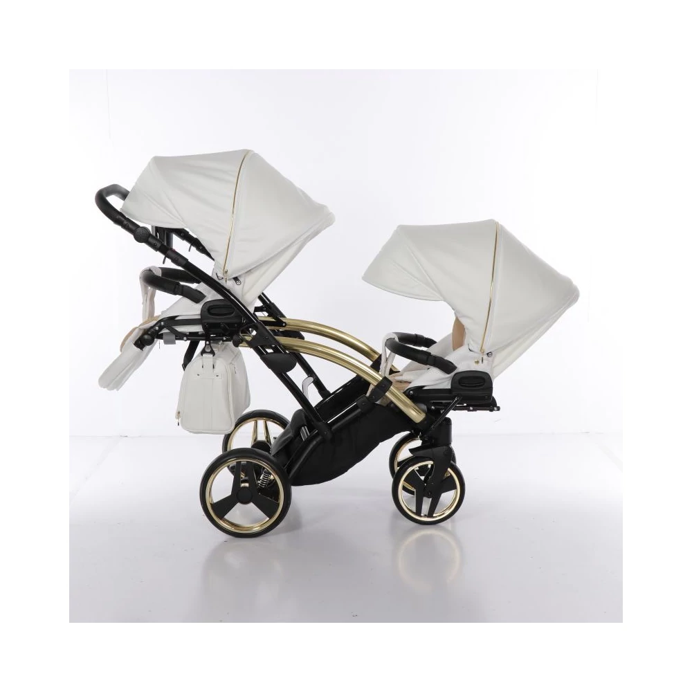 Junama többfunkciós iker babakocsi - INDIVIDUAL FLUO DUO SLIM - White-Gold