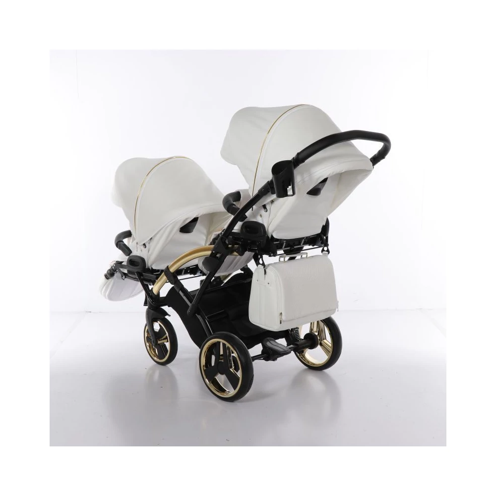 Junama többfunkciós iker babakocsi - INDIVIDUAL FLUO DUO SLIM - White-Gold