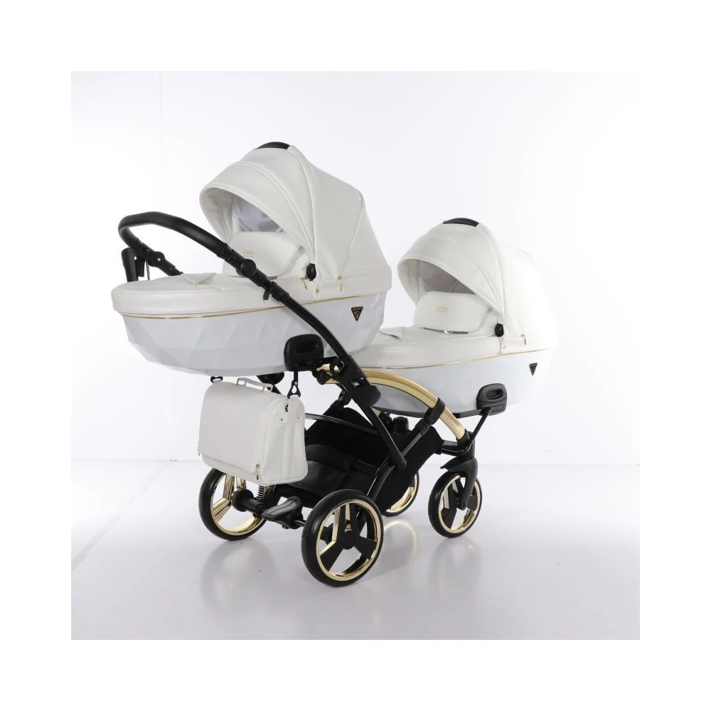 Junama többfunkciós iker babakocsi - INDIVIDUAL FLUO DUO SLIM - White-Gold