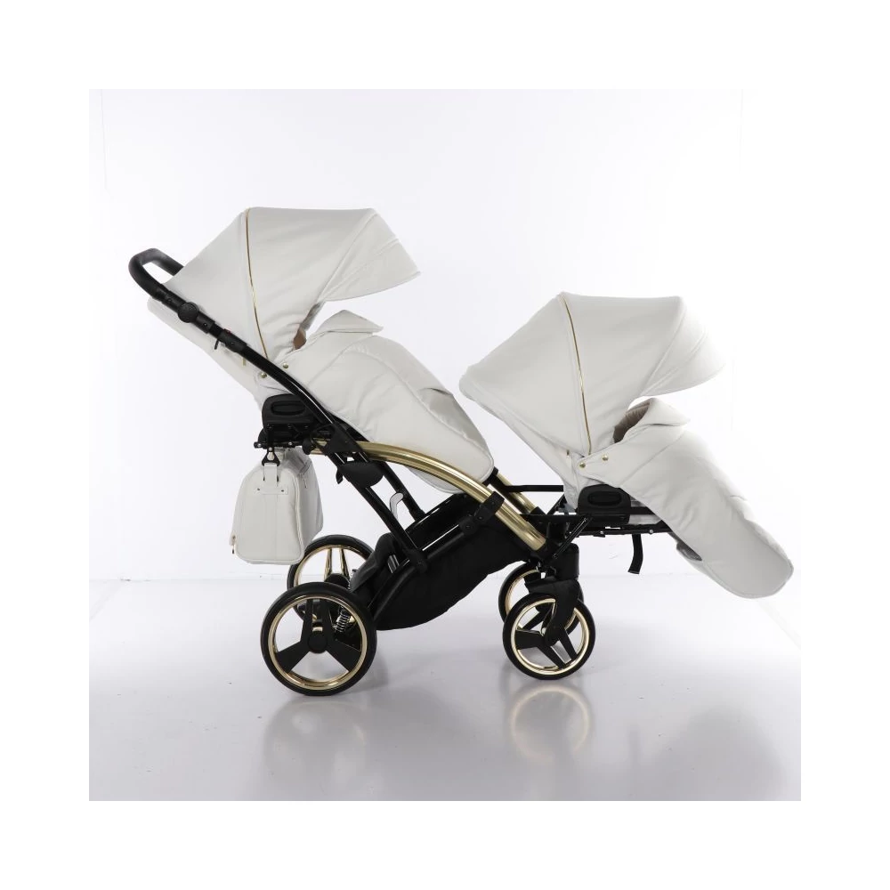 Junama többfunkciós iker babakocsi - INDIVIDUAL FLUO DUO SLIM - White-Gold