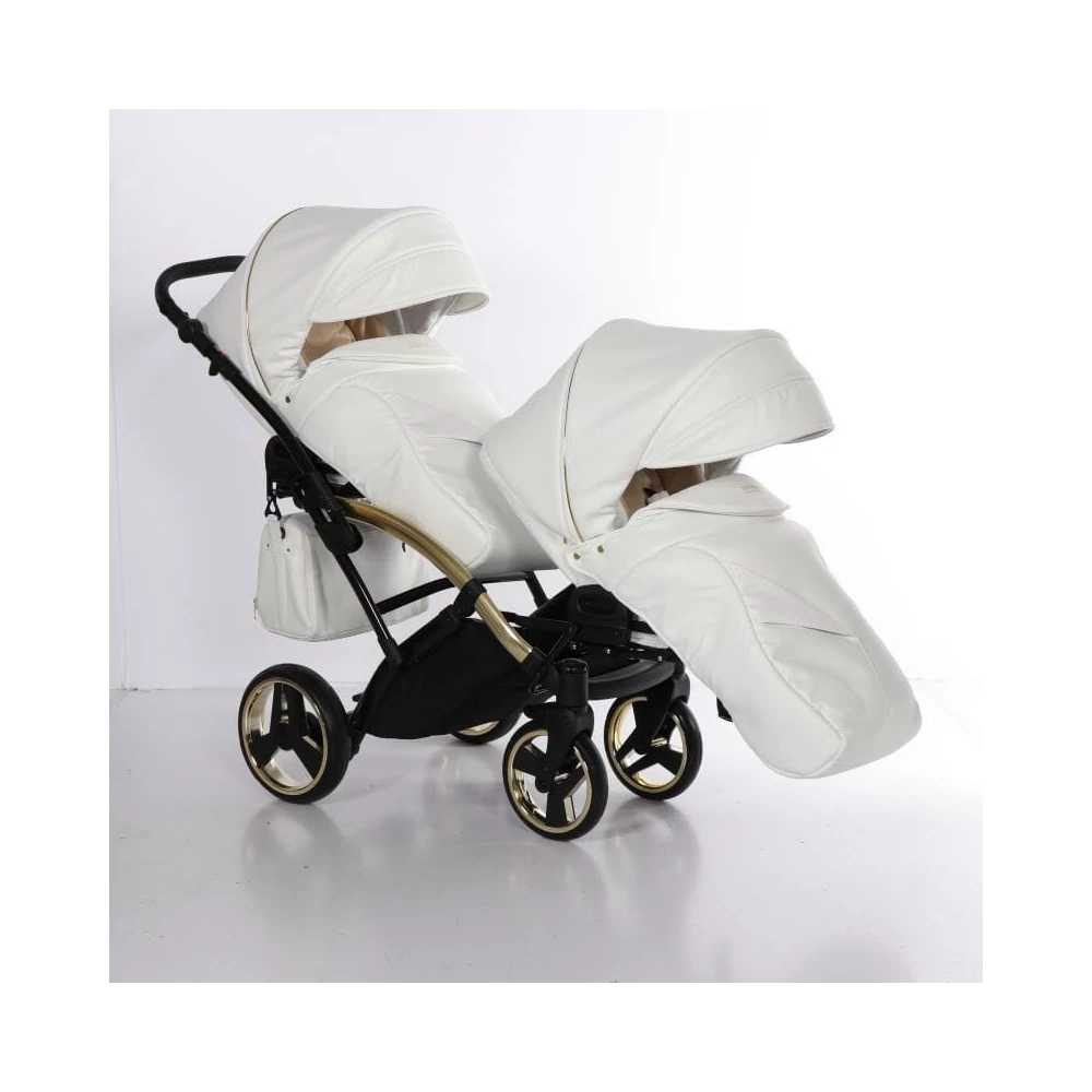 Junama többfunkciós iker babakocsi - INDIVIDUAL FLUO DUO SLIM - White-Gold