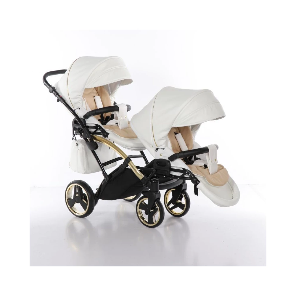 Junama többfunkciós iker babakocsi - INDIVIDUAL FLUO DUO SLIM - White-Gold