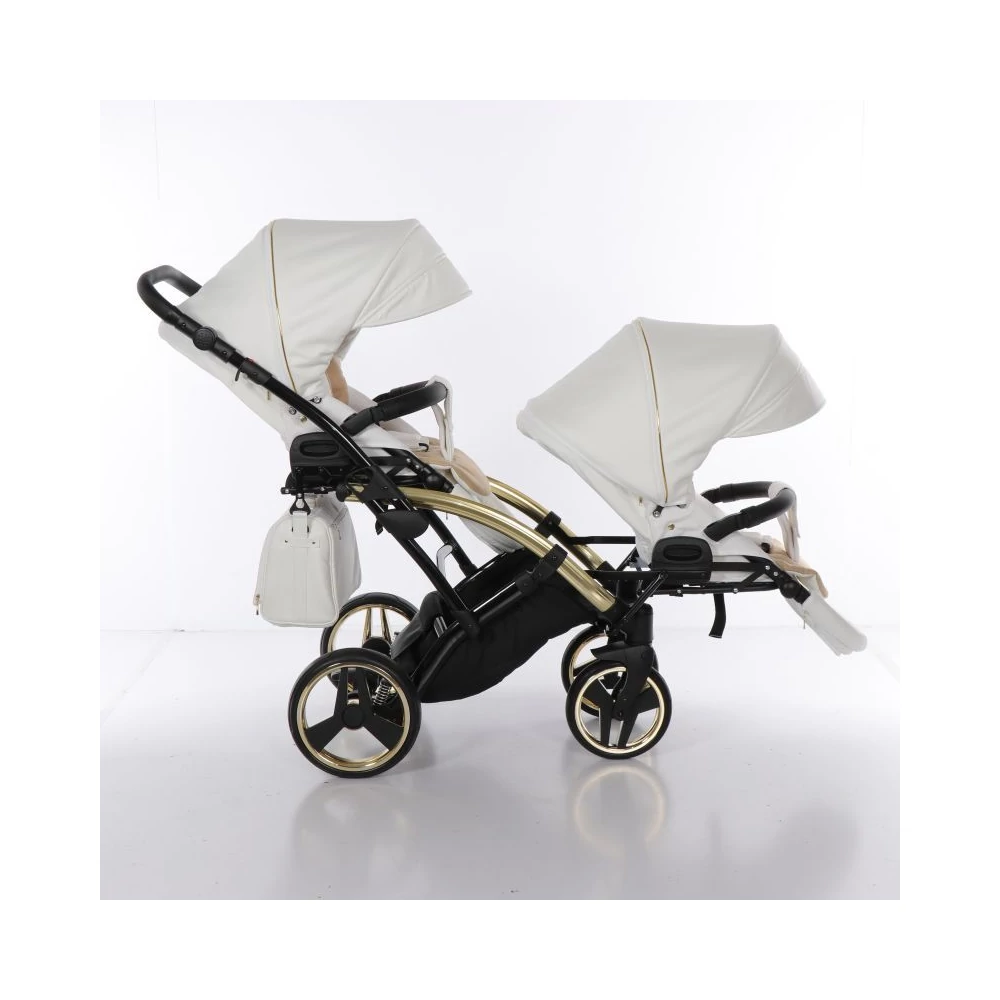 Junama többfunkciós iker babakocsi - INDIVIDUAL FLUO DUO SLIM - White-Gold