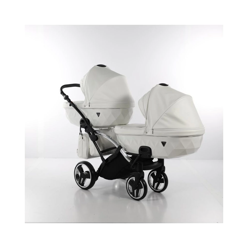 Junama többfunkciós iker babakocsi - INDIVIDUAL FLUO DUO SLIM - White-Silver