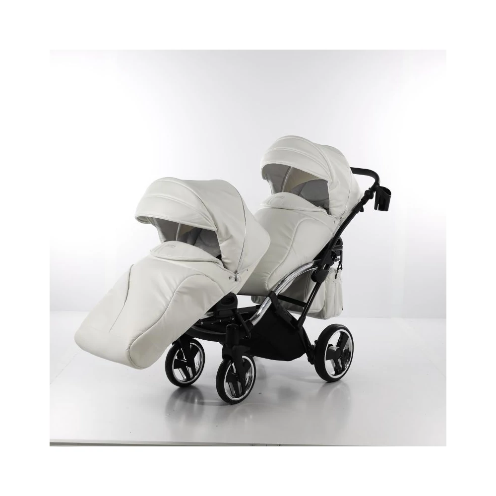 Junama többfunkciós iker babakocsi - INDIVIDUAL FLUO DUO SLIM - White-Silver