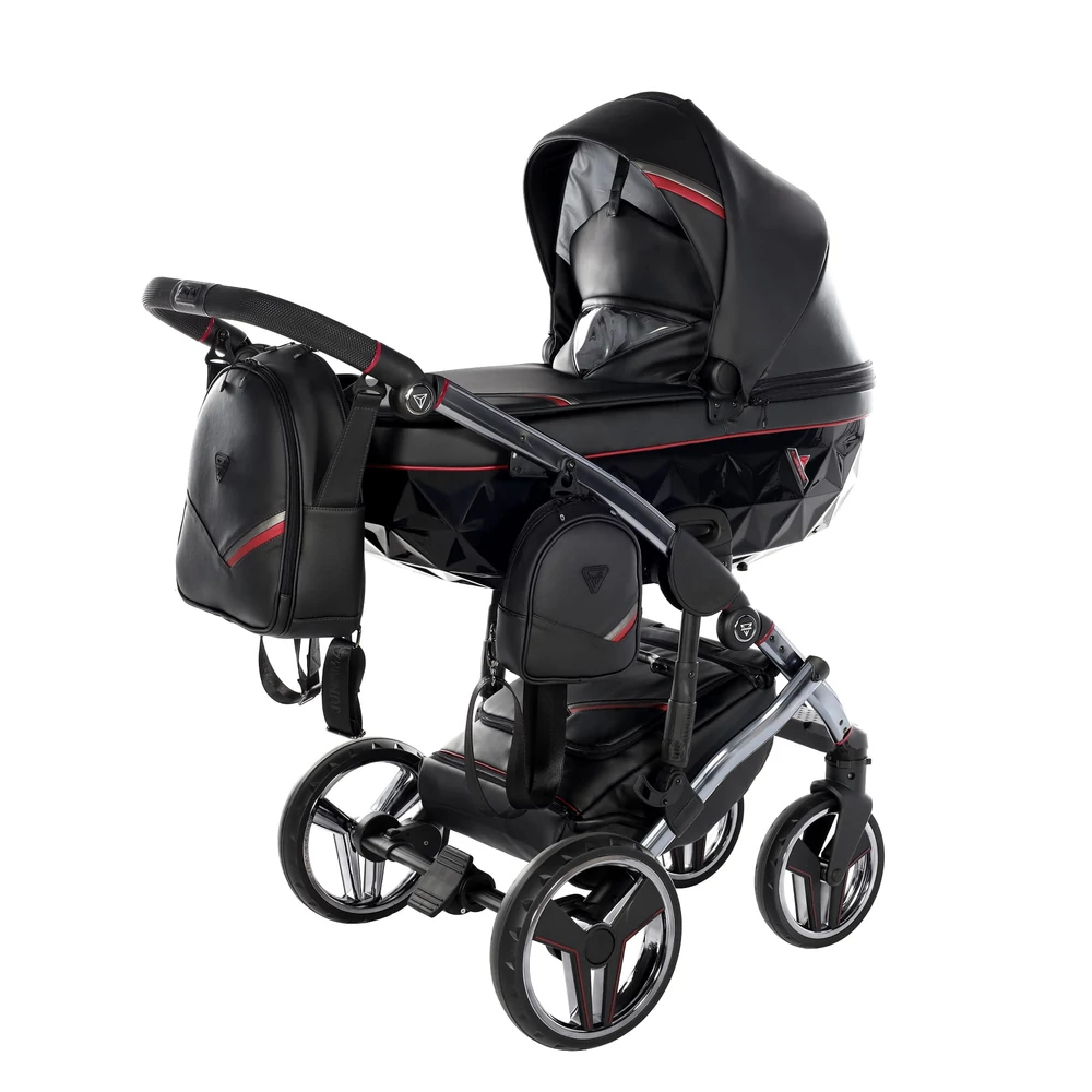 Junama többfunkciós babakocsi - DIAMOND SPORT - Fekete-piros