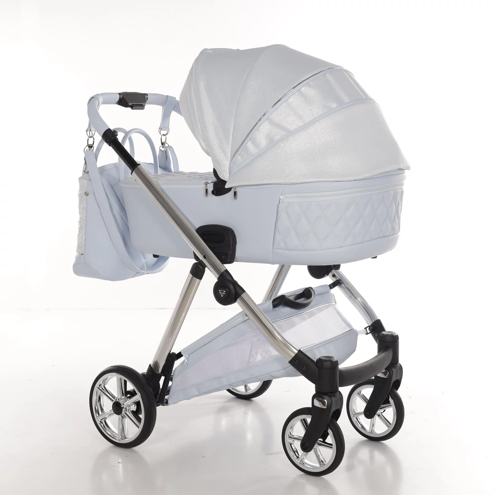 Junama többfunkciós babakocsi - ELLEGANTE LAME - 03 Light Blue