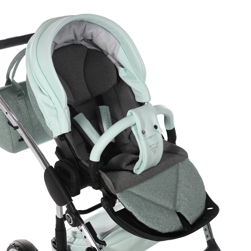 Junama többfunkciós babakocsi - DIAMOND HAND CRAFT GLITTER - Mint