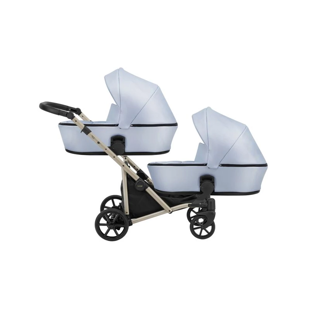 Ikerbabakocsi - Kunert Brav Duo 2in1 - Baby Blue ECO 14 - pezsgő vázzal
