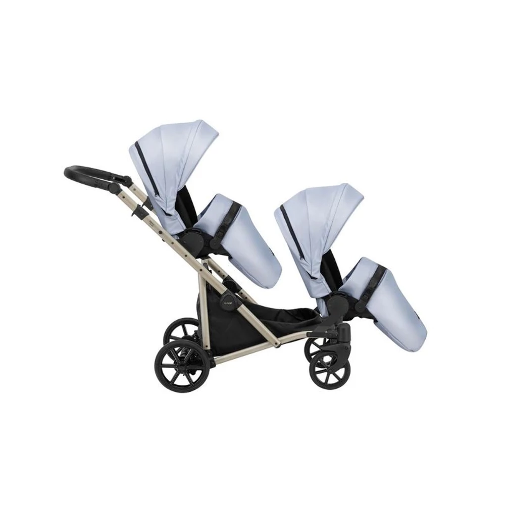 Ikerbabakocsi - Kunert Brav Duo 2in1 - Baby Blue ECO 14 - pezsgő vázzal