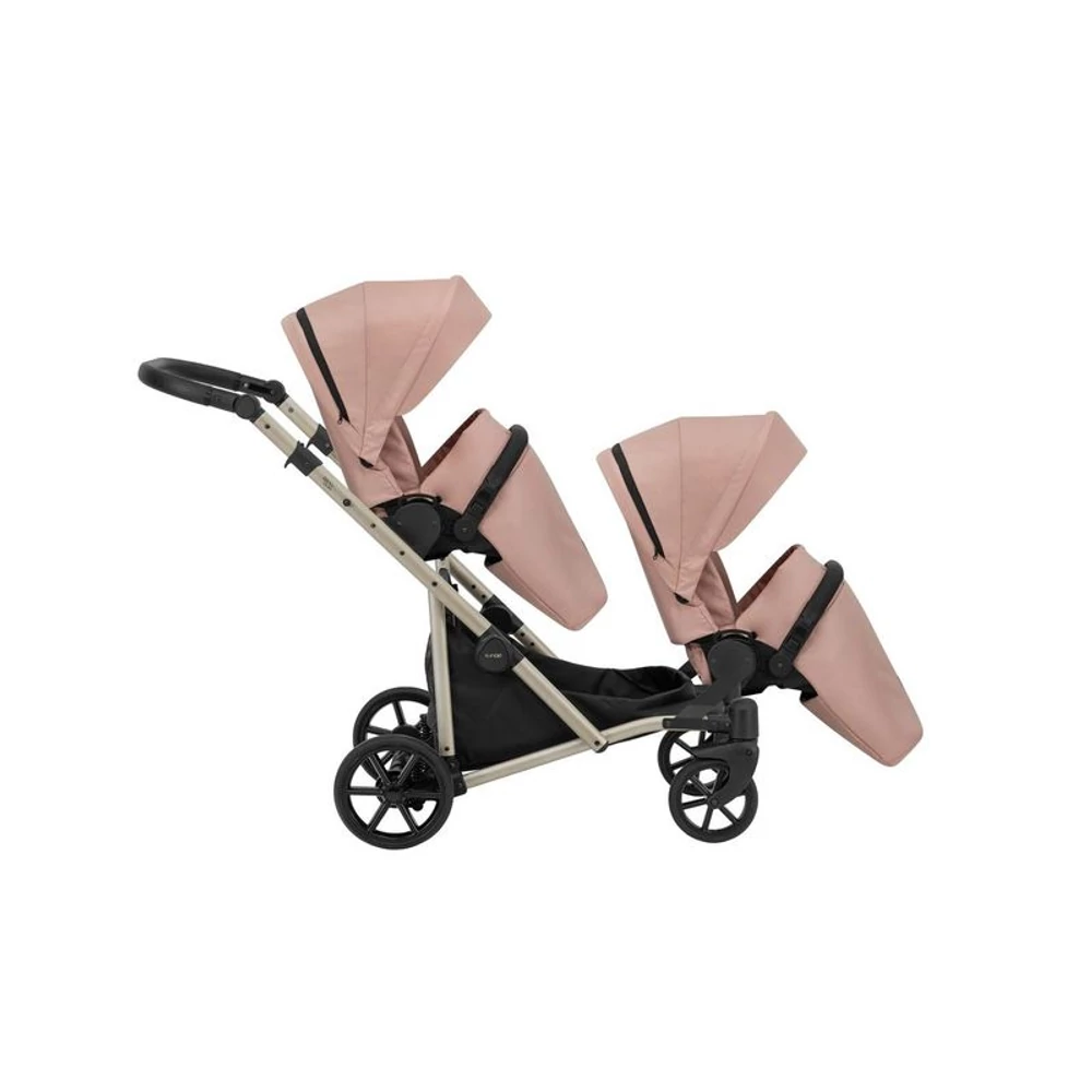 Ikerbabakocsi - Kunert Brav Duo 3in1 - Pink 04 - pezsgő vázzal