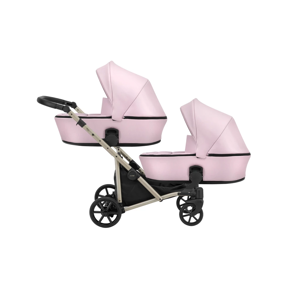 Ikerbabakocsi - Kunert Brav Duo 2in1 - Baby Pink ECO 15 - pezsgő vázzal