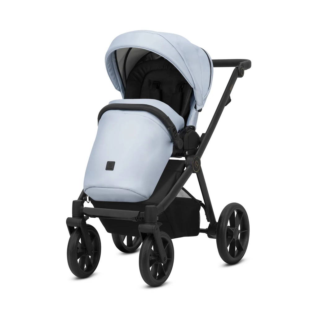 Babakocsi - Kunert Brav 2in1 - 14 Baby Blue Eco - fekete vázzal