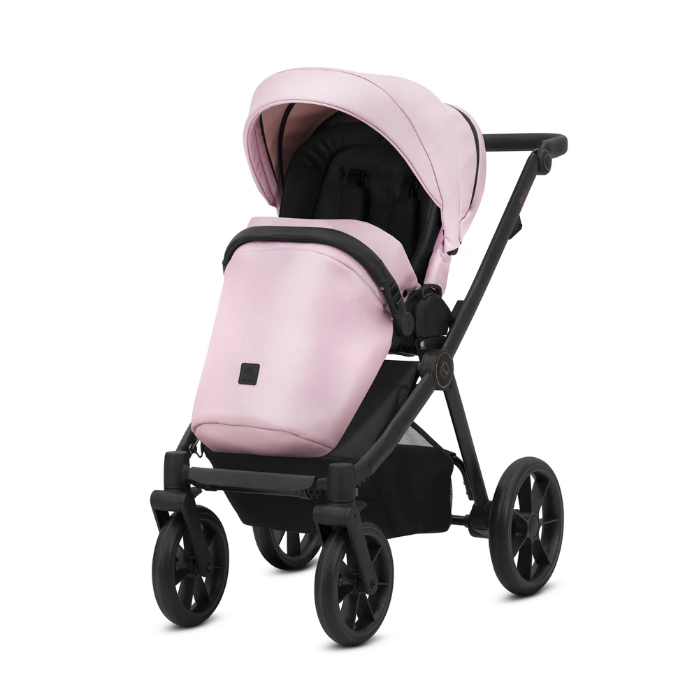 Babakocsi - Kunert Brav 2in1 - 15 Baby Pink Eco - fekete vázzal