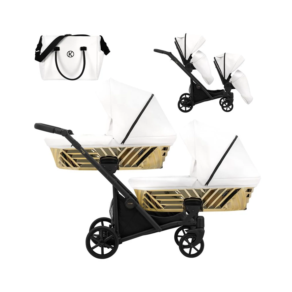 Kunert Ivento DUO Glam prémium ikerbabakocsi: fehér eco bőr