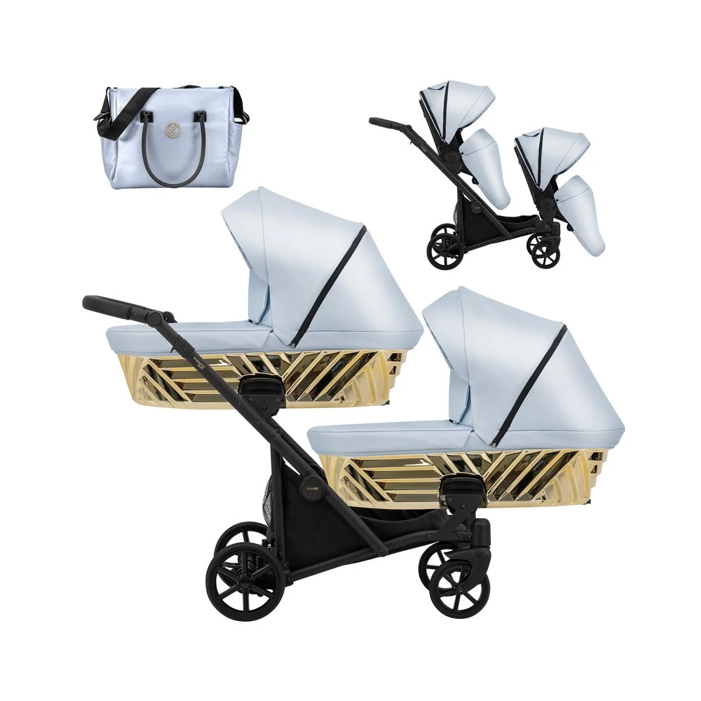 Kunert Ivento DUO Glam prémium ikerbabakocsi: kék eco bőr