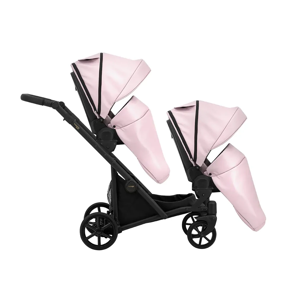 Iker babakocsi - Kunert Ivento Duo Glam 2in1 - 20 Pink Metalic ECO - fekete vázzal