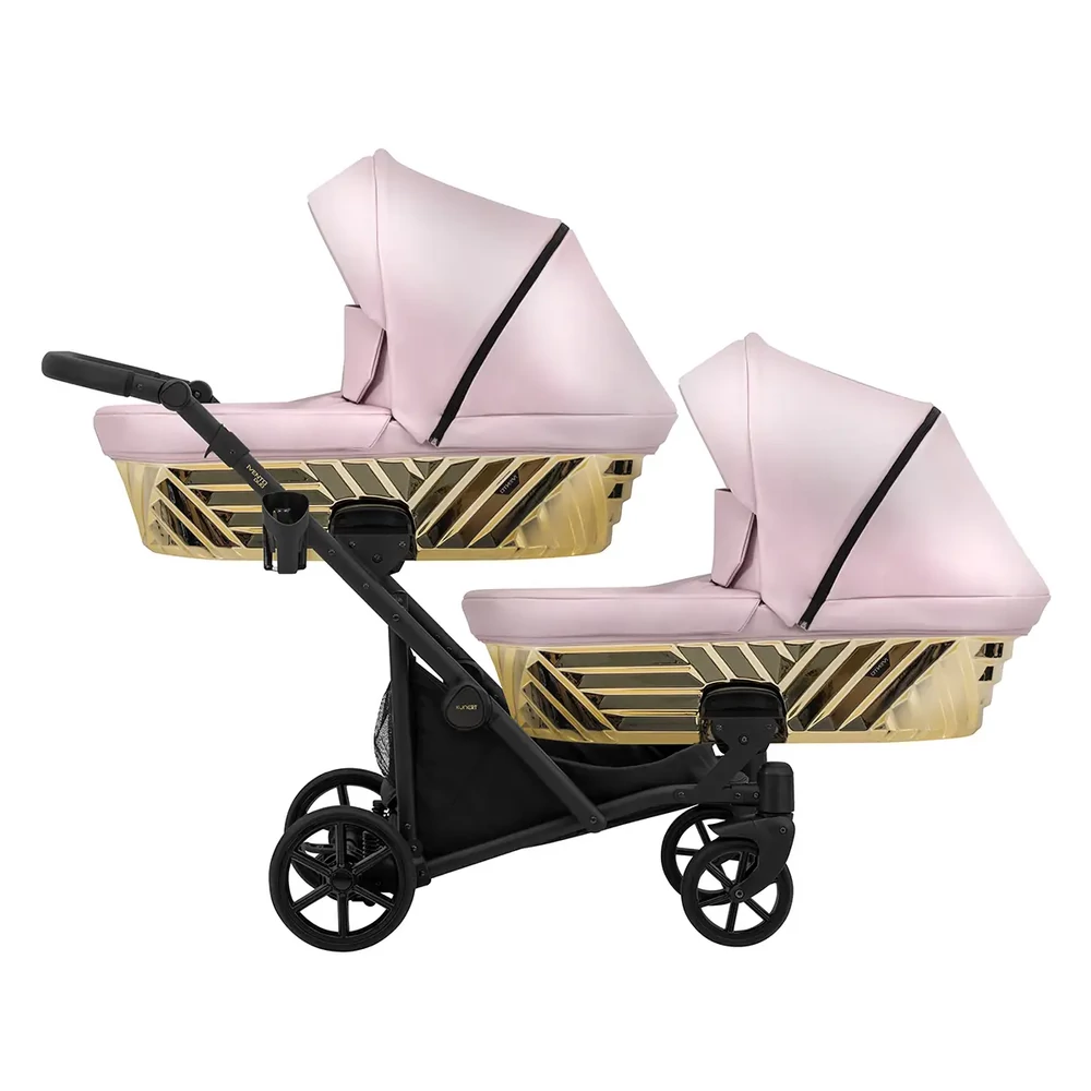 Iker babakocsi - Kunert Ivento Duo Glam 2in1 - 20 Pink Metalic ECO - fekete vázzal