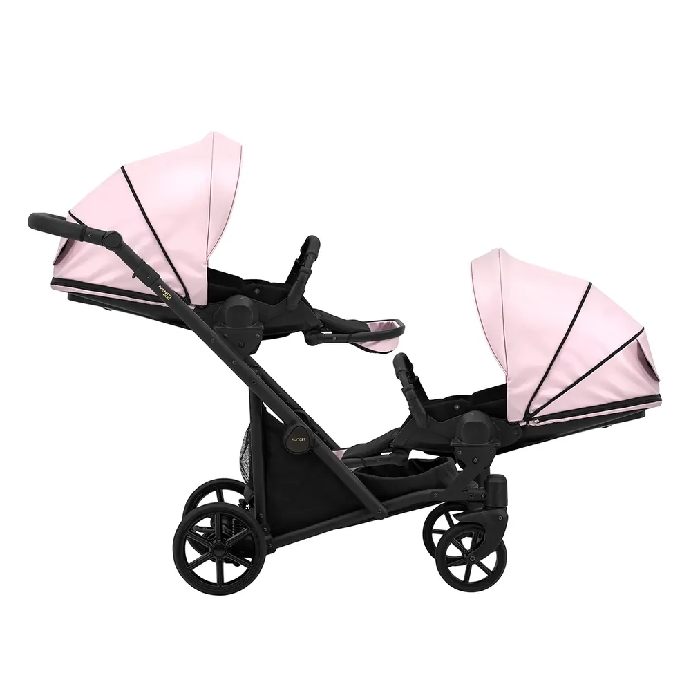 Iker babakocsi - Kunert Ivento Duo Glam 2in1 - 20 Pink Metalic ECO - fekete vázzal