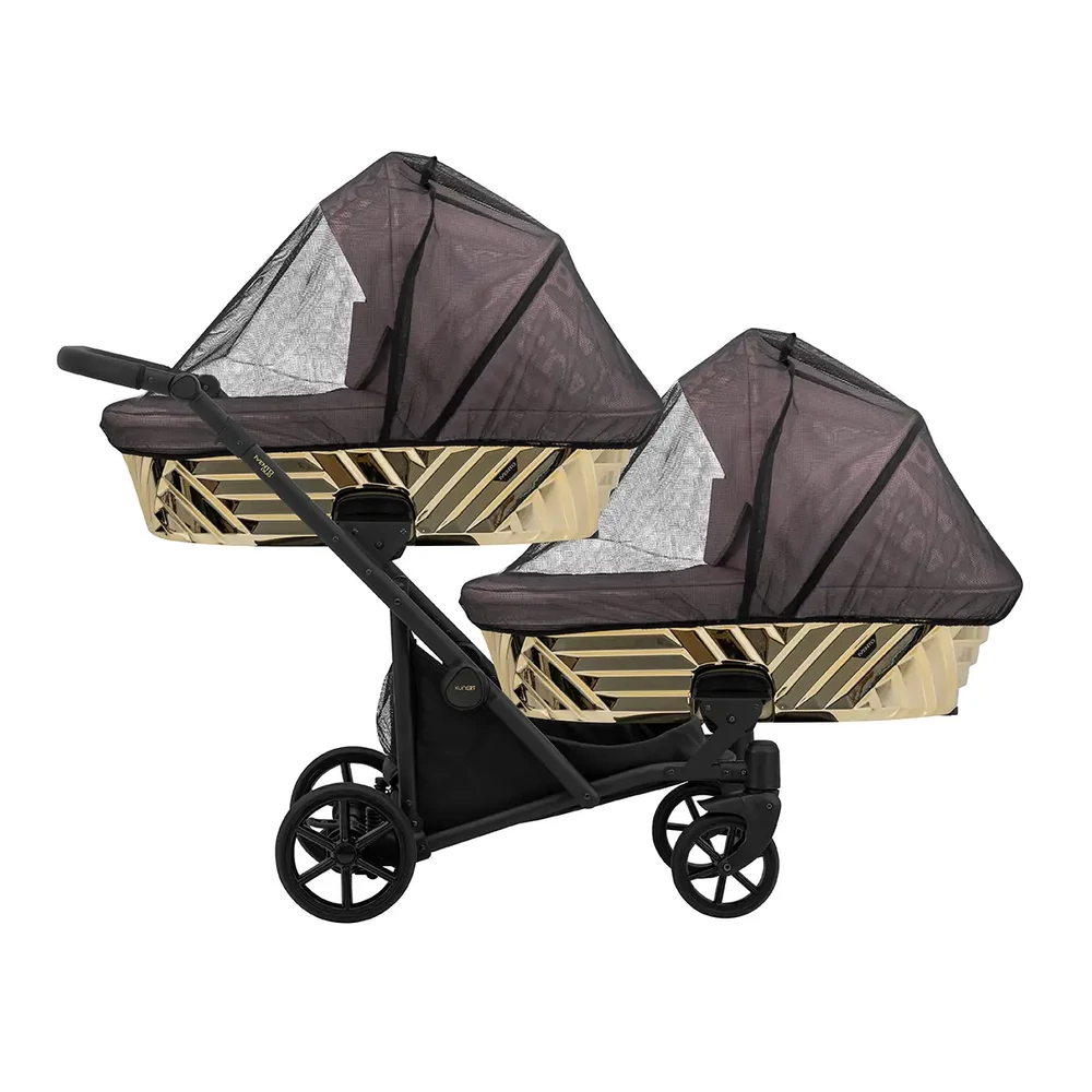 Iker babakocsi - Kunert Ivento Duo Glam 2in1 - 20 Pink Metalic ECO - fekete vázzal