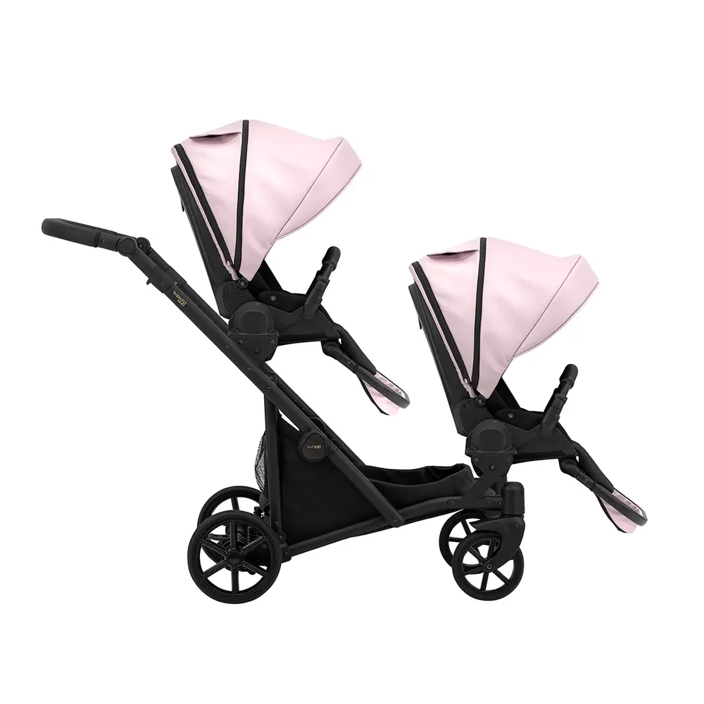 Iker babakocsi - Kunert Ivento Duo Glam 2in1 - 20 Pink Metalic ECO - fekete vázzal