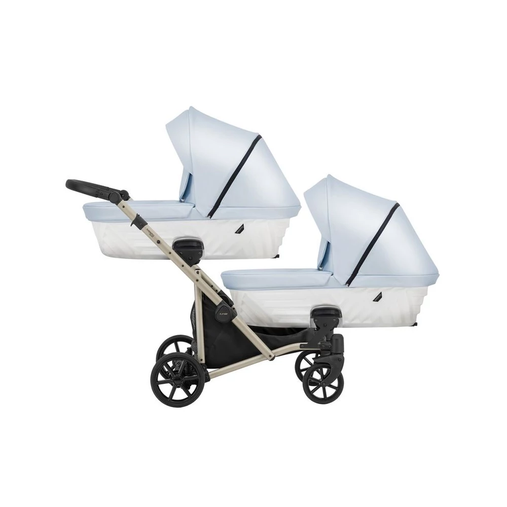 Iker babakocsi - Kunert Ivento Duo 3in1 - 22 Baby Blue Metalic ECO - pezsgő vázzal