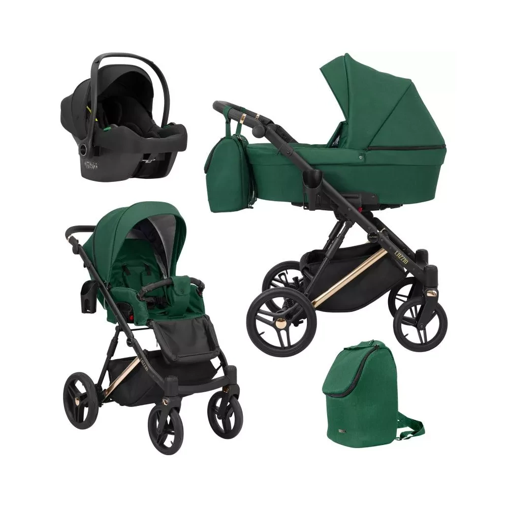 Multifunkciós babakocsi Kunert Lazzio Premium 3in1 - hordozóval - 05 zöld