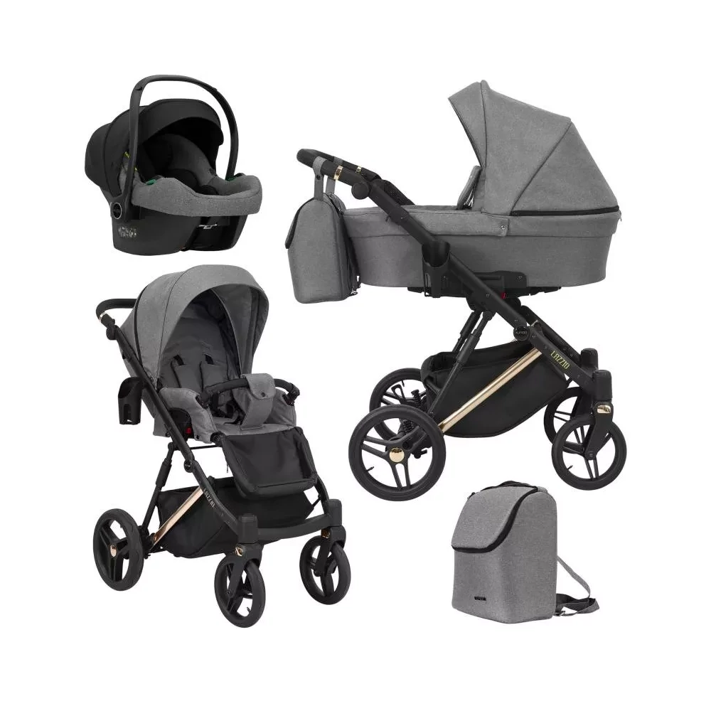 Multifunkciós babakocsi Kunert Lazzio Premium 3in1 - hordozóval - 06 szürke