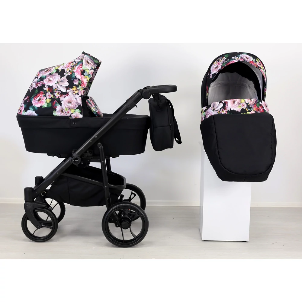 Multifunkciós babakocsi Kunert Lazzio 3in1 - hordozóval - virágos