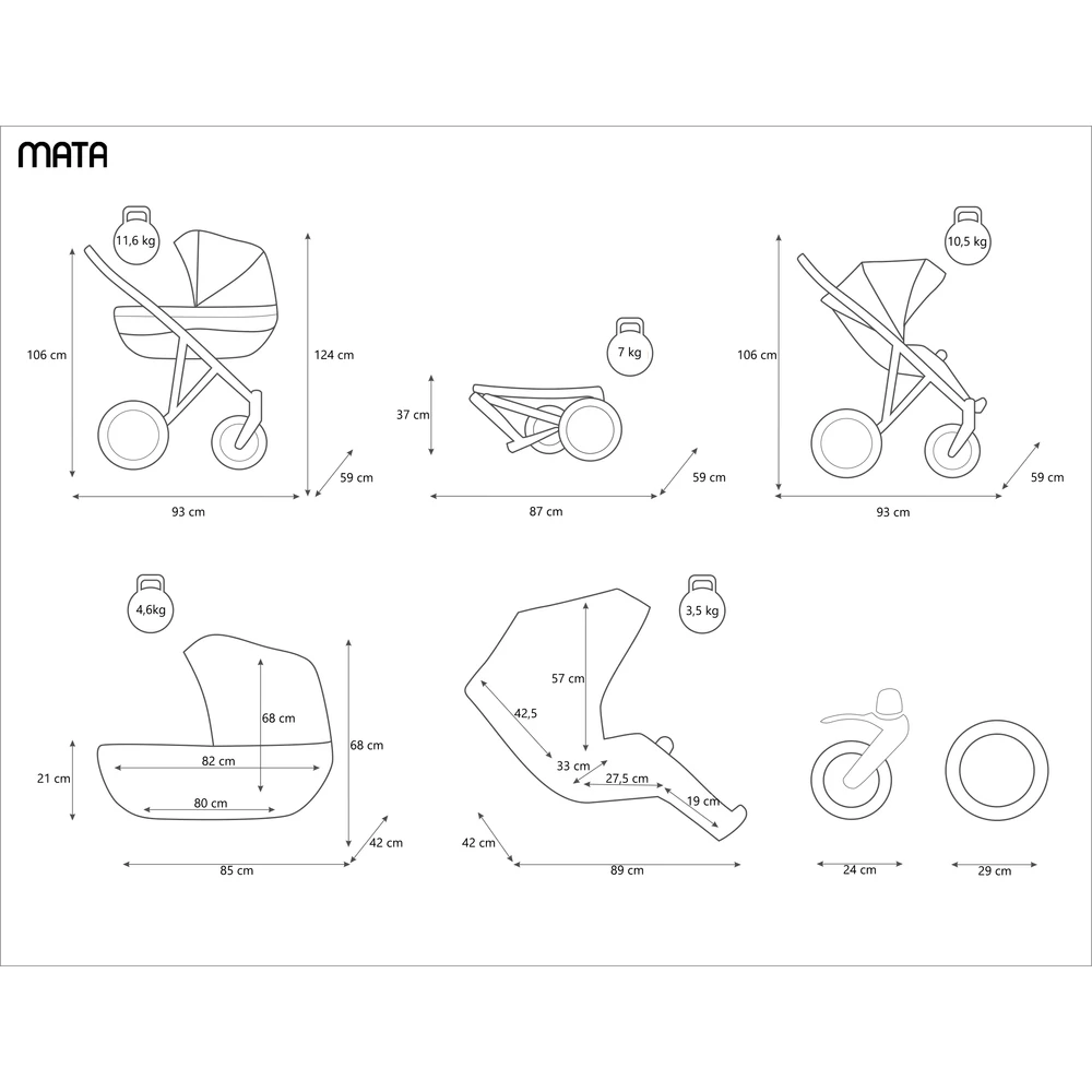 Babakocsi - Kunert Mata 2in1 - 02 - arany vázzal
