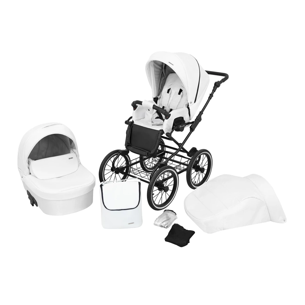 Babakocsi - Kunert Romantic 2in1 - fekete vázzal - 16 eco bőr