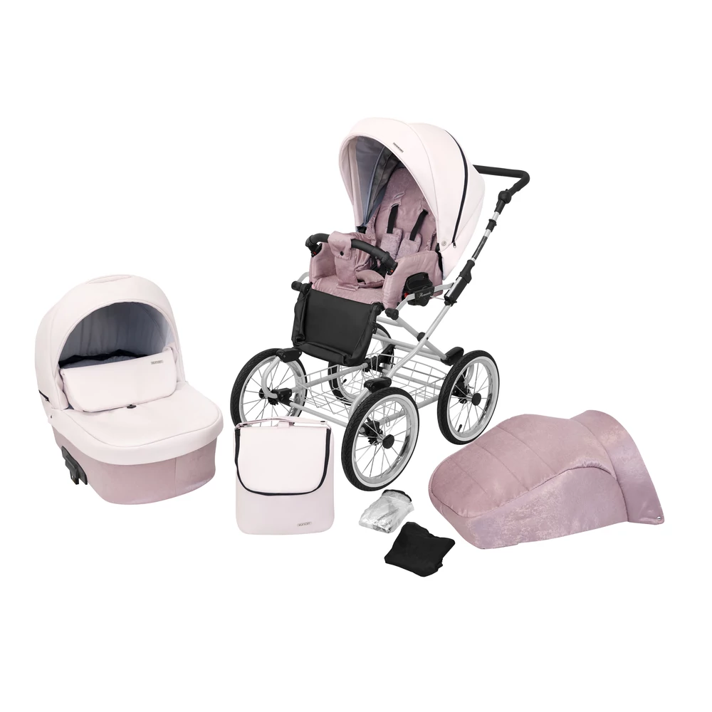 Babakocsi - Kunert Romantic 2in1 - szürke vázzal - 15 eco bőr