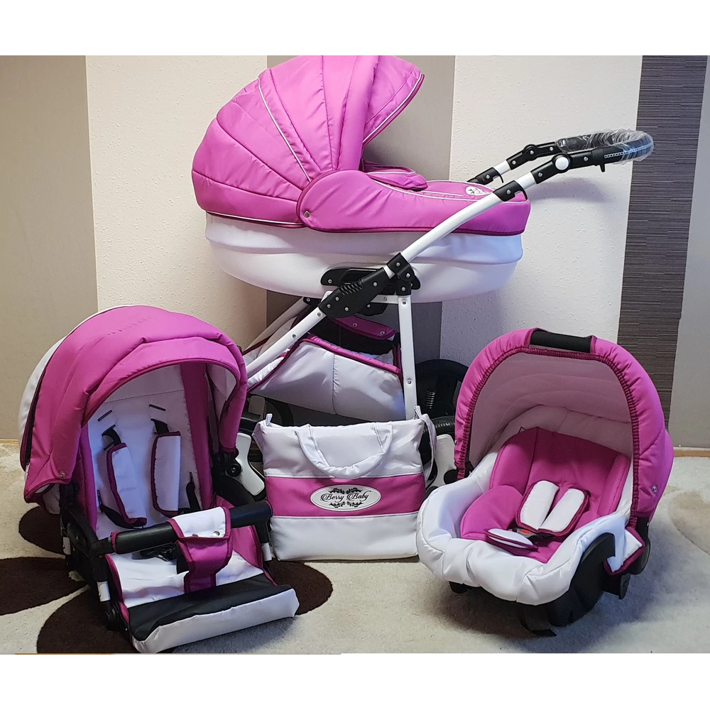 Berry Baby Lux 3in1 babakocsi szett (autós hordozóval és adapterrel): Z-10 -GÉL KERÉKSORRAL
