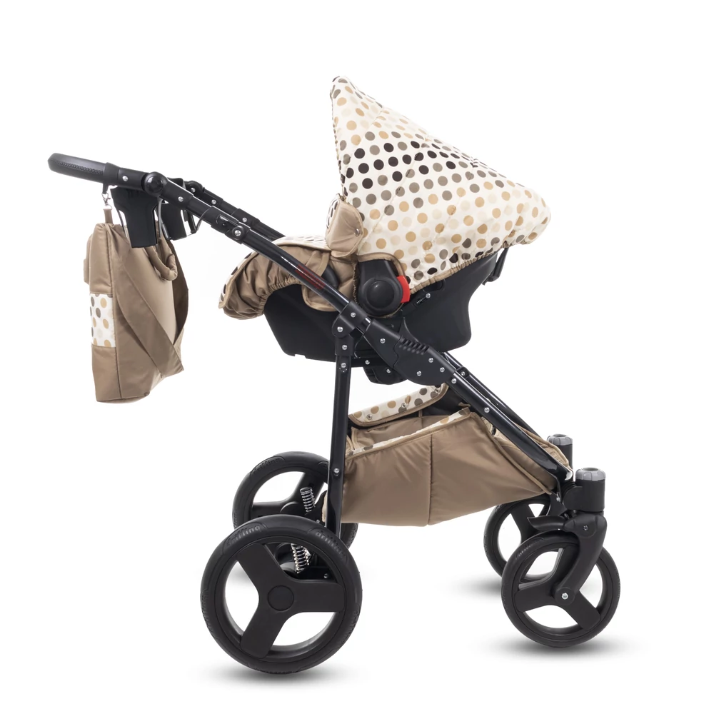 Berry Baby Lux 3in1 babakocsi szett (autós hordozóval és adapterrel): Z-26R- GÉL KERÉKSORRAL