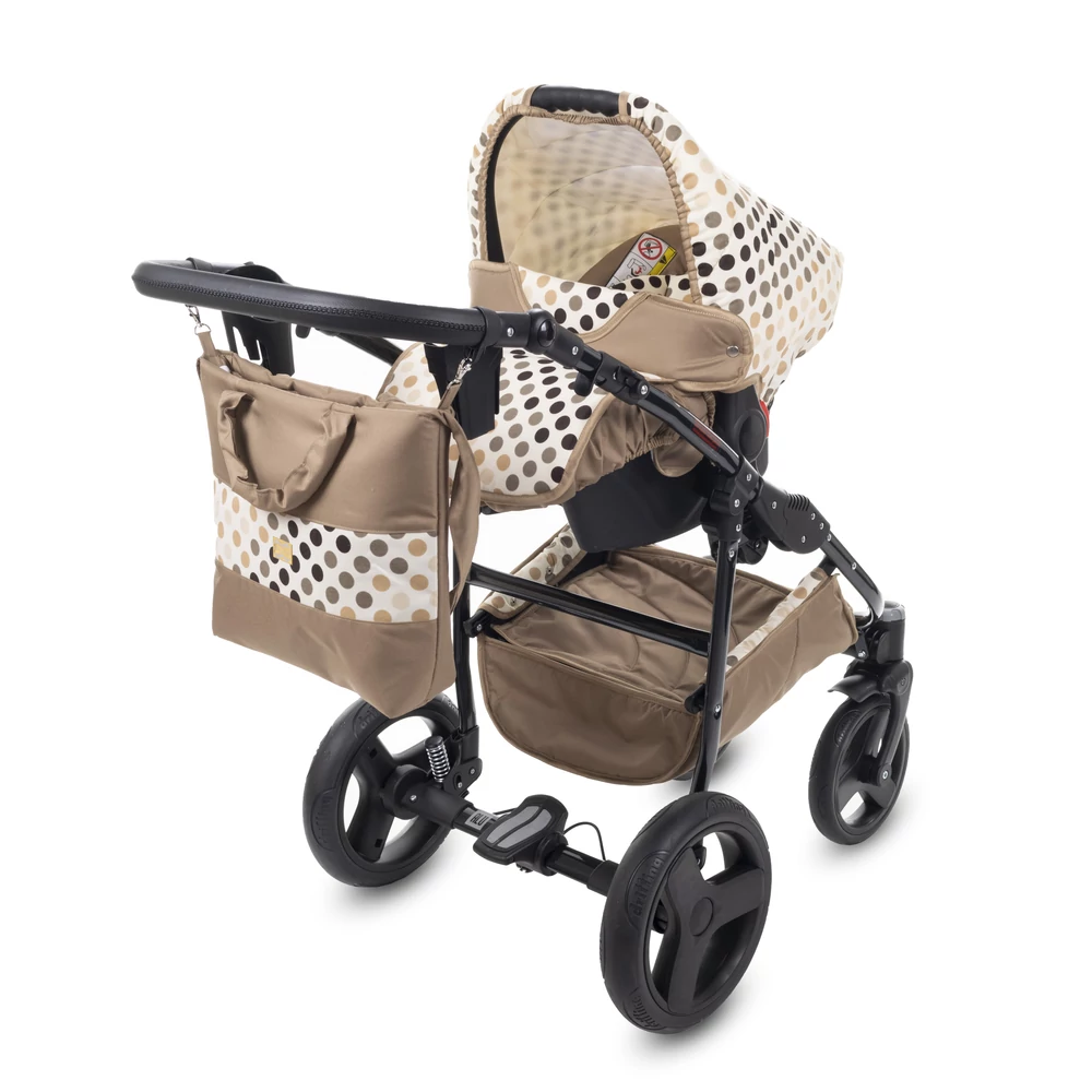 Berry Baby Lux 3in1 babakocsi szett (autós hordozóval és adapterrel): Z-26R- GÉL KERÉKSORRAL