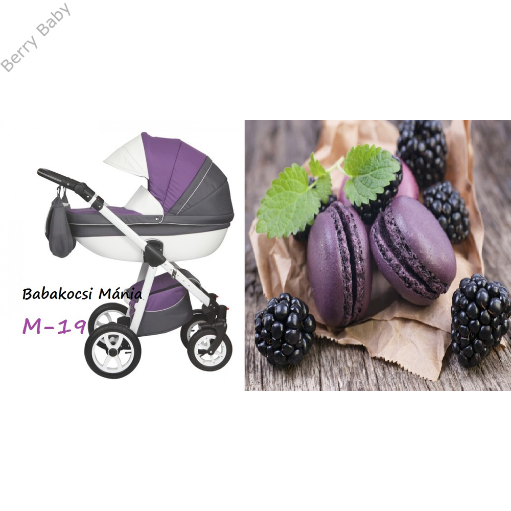 Berry Baby Macaron 3in1 multifunkciós babakocsi szett (autós hordozóval és adapterrel): M-19