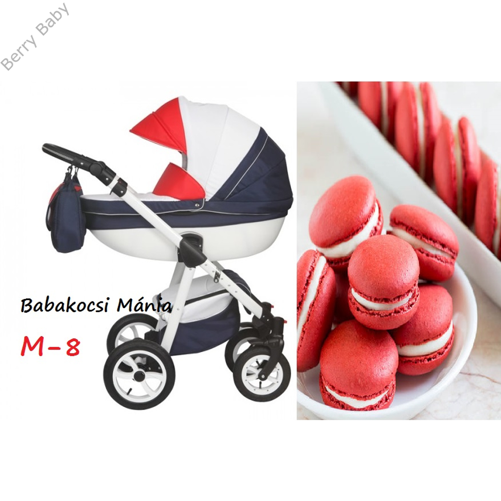 Berry Baby Macaron 3in1 multifunkciós babakocsi szett (autós hordozóval és adapterrel): M-8