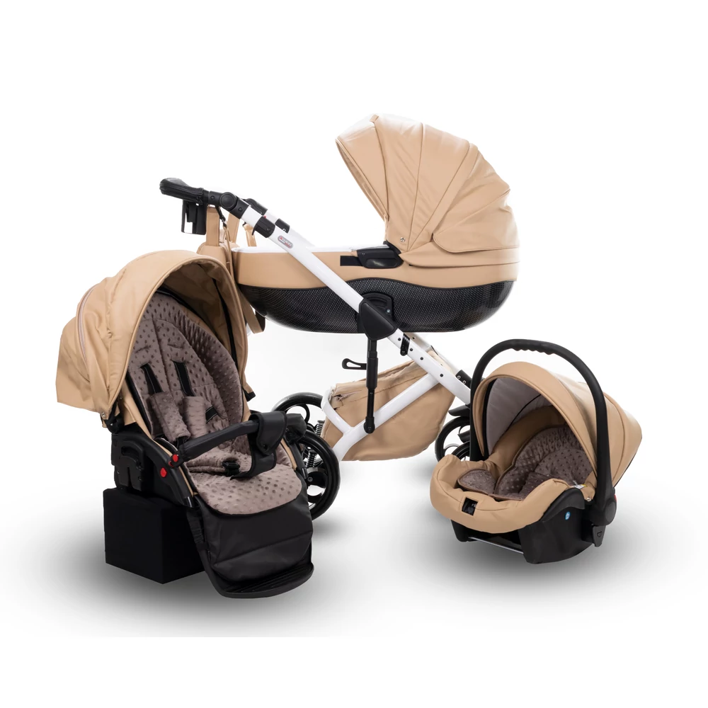 Berry Baby - Sojan AVENTADOR multifunkciós babakocsi szett: fehér vázas Beige